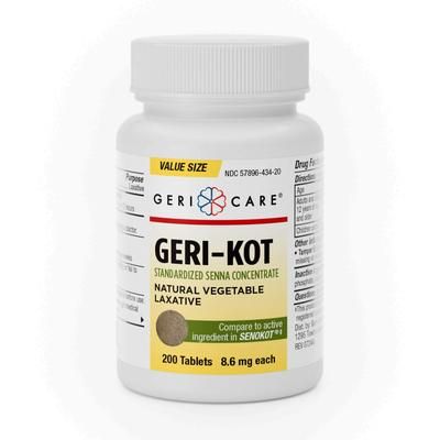 Laxative Tablet 200 per Bottle 8.6 mg Strength Sennosides (1249433_CS)