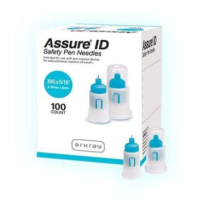 Assure ID Safety Insulin Pen Needle 30 Gauge 8 mm Length Automatic Safety Without Back-End Shield (1114542_BX)
