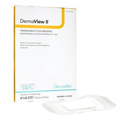 DermaView II Transparent Film Dressing 6-1/2 X 8-3/8 Inch Frame Style Delivery Rectangle Sterile (727083_BX)