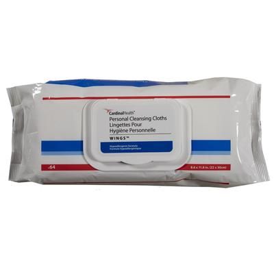 Cardinal Health Wings Personal Cleansing Wipe Soft Pack Scented 64 Count (1189849_PK)