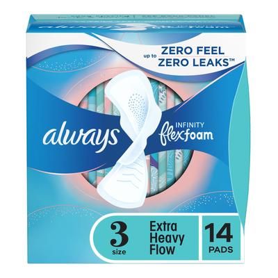 Always Infinity FlexFoam Extra Heavy Flow Feminine Pad WIth Wings Heavy Absorbency (1231749_BX)