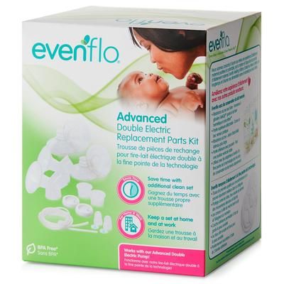 Evenflo Advanced Breast Pump Replacement Parts Kit For Double Electric Breast Pump (1041161_EA)