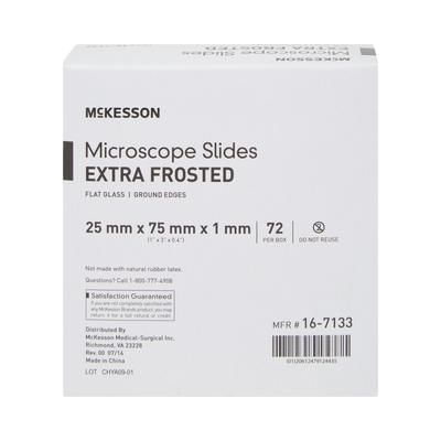 McKesson Microscope Slide 1 X 3 Inch X 1 mm Extra-Frosted End (464499_BX)