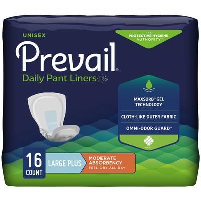 Prevail Daily Pant Liners Incontinence Liner 28 Inch Length Moderate Absorbency Polymer Core Large Plus (747198_CS)