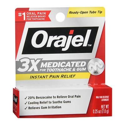 Orajel Oral Pain Relief 20% Strength Benzocaine Oral Gel 0.25 oz. (765044_EA)