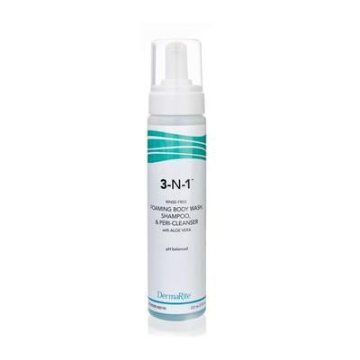 DermaRite 3-N-1 Rinse-Free Body Wash Foaming 7.5 oz. Pump Bottle Mild Scent (470148_EA)