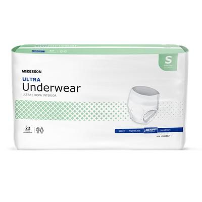 McKesson Ultra Unisex Adult Absorbent Underwear Pull On with Tear Away Seams Small Disposable Heavy Absorbency (884175_BG)