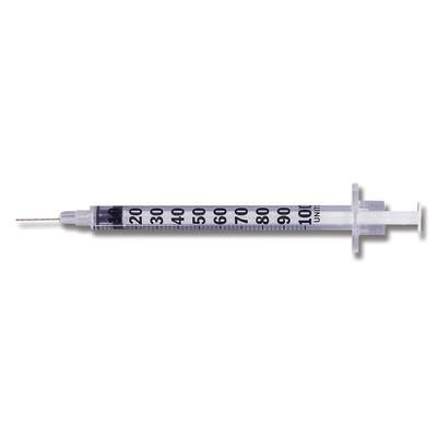 Micro-Fine Standard Insulin Syringe with Needle 1 mL 5/8 Inch 27 Gauge NonSafety Regular Wall (119_BX)