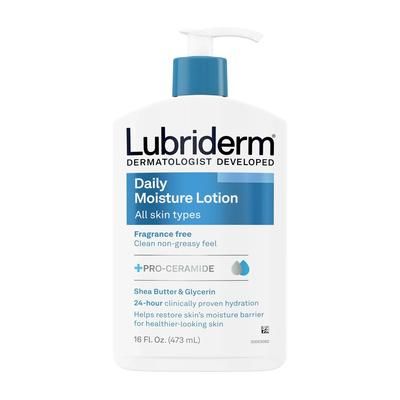 Lubriderm Hand and Body Moisturizer 16 oz. Pump Bottle Unscented Lotion CHG Compatible (180802_CS)