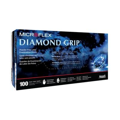 Diamond Grip Exam Glove Small NonSterile Latex Standard Cuff Length Textured Fingertips White Not Rated (307873_BX)