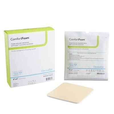 ComfortFoam Foam Dressing 6 X 6 Inch Without Border Film Backing Silicone Face Square Sterile (835614_EA)