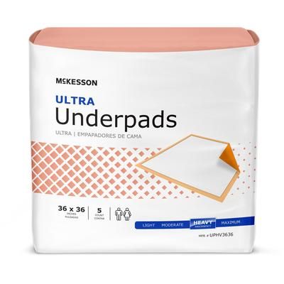 McKesson Ultra Disposable Underpad 36 X 36 Inch Fluff / Polymer Heavy Absorbency (724038_BG)