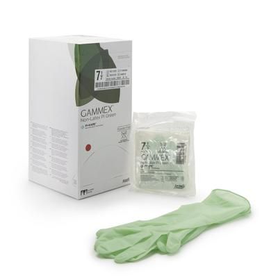 GAMMEX Non-Latex PI Green Surgical Glove Size 7.5 Sterile Polyisoprene Standard Cuff Length Micro-Textured Light Green Chemo Tested (648144_CS)