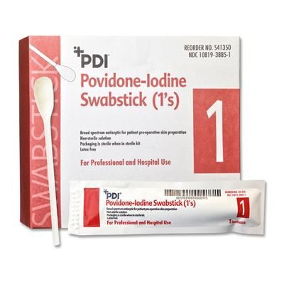 PDI Impregnated Swabstick 10% Strength Povidone-Iodine Individual Packet NonSterile (188681_CS)