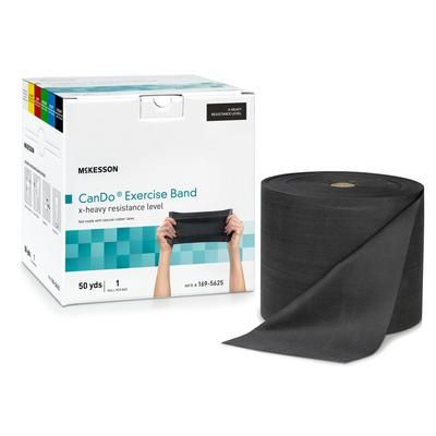 McKesson CanDo Exercise Resistance Band Black 5 Inch X 50 Yard X-Heavy Resistance (1199542_EA)