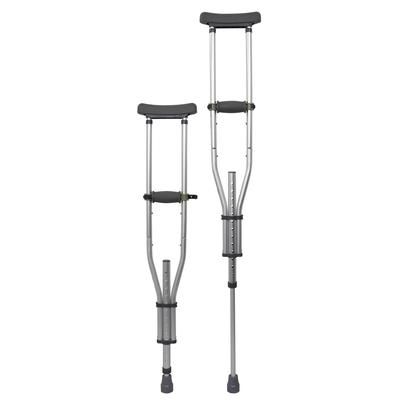 McKesson Underarm Crutches Youth / Adult / Tall Adult 4 Foot 6 Inch to 6 Foot 6 Inch User Height Aluminum Frame 300 lbs. Weight Capacity (1095263_CS)