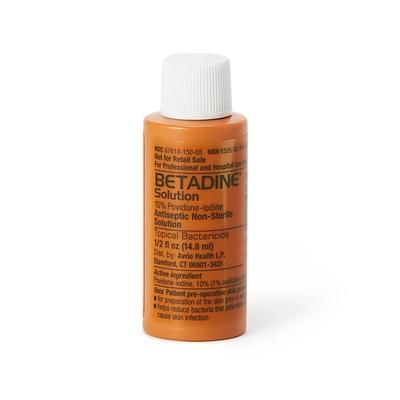 Betadine Skin Prep Solution 1/2 oz. Bottle 10% Strength Povidone-Iodine NonSterile (1257422_CS)