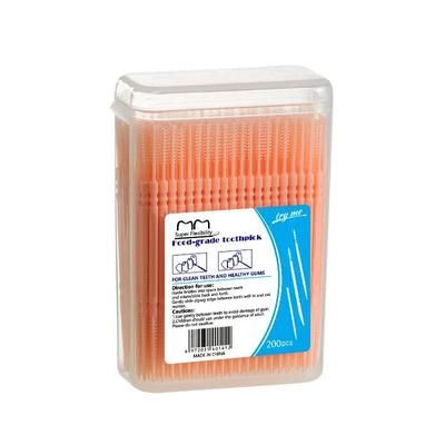 Toothpick Brush Boxed Disposable Plastic Interdental Picks Dental Floss Household Teeth Cleaning Tooth Brushes orange