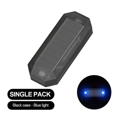 Car Mini LED Solar Power Warning Light Wireless Anti Theft Night Security Simulated Alarm Lamp blue