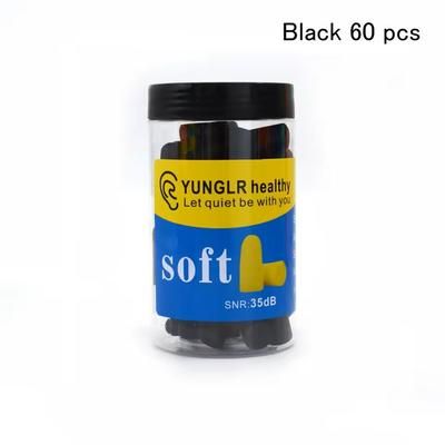 Noise Cancelling Foam Earplugs For Sleeping And Travel Soft Anti Noise Hearing Protection black 60pcs