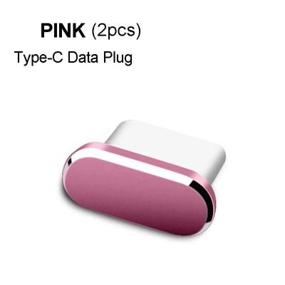 Anti Dust Plug Cover Cap, Aluminum Alloy Type C Port Protector For Phones pink