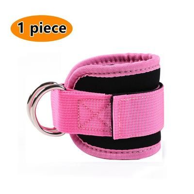 Premium Cable Ankle Straps Double D Ring Cuffs, Gym Workout Support For Glutes, Legs Strength Training & Sport Safety pink