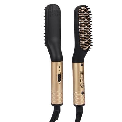 Portable 2 In 1 Hair Straightener Brush For Men, Beard Straightener, Hot Selling Salon Styling Tool For Daily Grooming gold