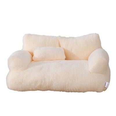Luxury Cat Bed Sofa, Winter Warm Plush, Nest For Small And Medium Dogs And Cats Comfortable Pet Supplies beige small