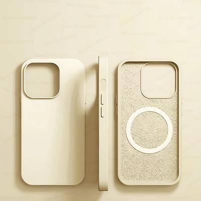 MagSafe Liquid Silicone Magnetic Case For IPhone 16 15 14 13 12 11 Pro Max | Wireless Charging & Shockproof beige for Iphone 13
