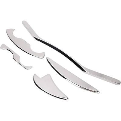 Professional Stainless Steel Gua Sha Tool For Deep Tissue Therapy And Myofascial Release 5pcs Set No Bag
