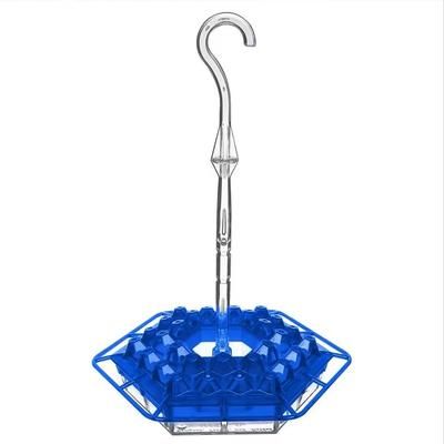 Hexagonal Hanging Bird Feeder With Hook For Garden blue