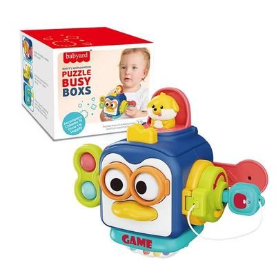 Baby Busy Board Cube, Montessori Sensory Toy For Toddlers, Educational Learning Activities & Lock Box Fine Motor Skill c
