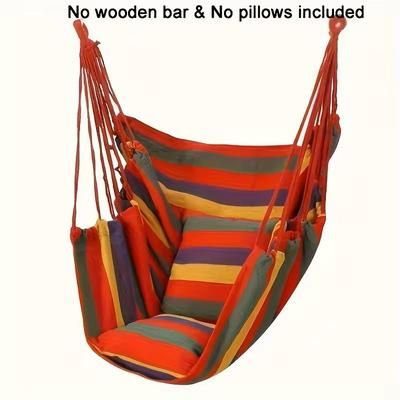 Handwoven Hanging Hammock Chair For Indoor & Outdoor Relaxation red