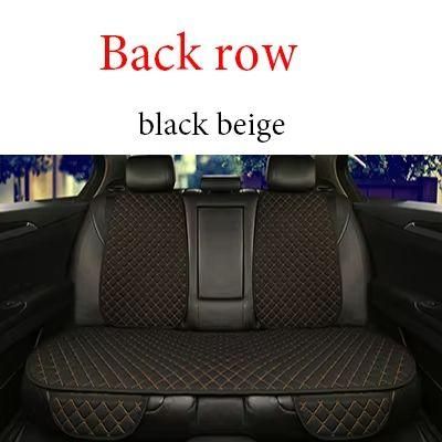 Breathable Linen Car Seat Cover Set Summer Cushion For Front & Rear Seats (Sedan, SUV, Pickup) black Beige Back Row
