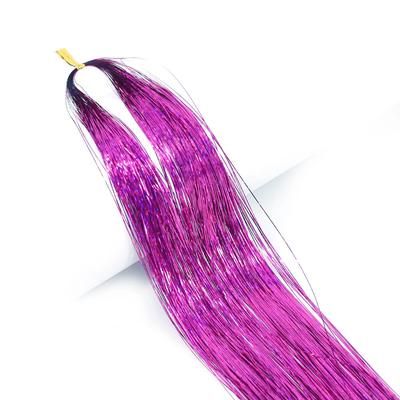 Long Sparkle Hair Tinsel Extension, Glitter Shiny Strands For Women Braiding, Headdress, Party, Hippie Hair Accessory 3 22inches 55cm