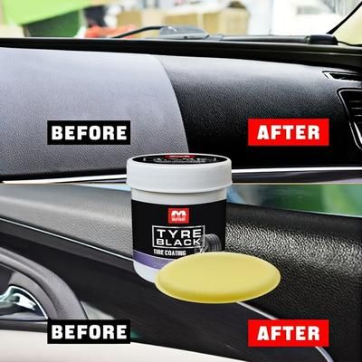 Tire Blackening Coating Wax Hydrating Luster & Protection, Anti Aging Tire Care With Sponge Applicator Tire Blackening Coating Wax Hydrating Luster & Protection, Anti Aging Tire Care With Sponge Applicator