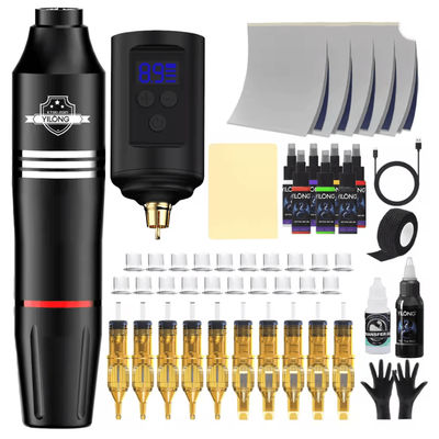 Wireless Tattoo Kit With Rotary Tattoo Machine And Cartridge Needles For Beginners And Professionals black Kit 2