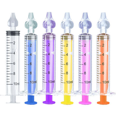 Silicone Baby Nasal Aspirator Reusable Infant Nose Cleaner Syringe And Nasal Irrigator 6 Pcs Mixed Color