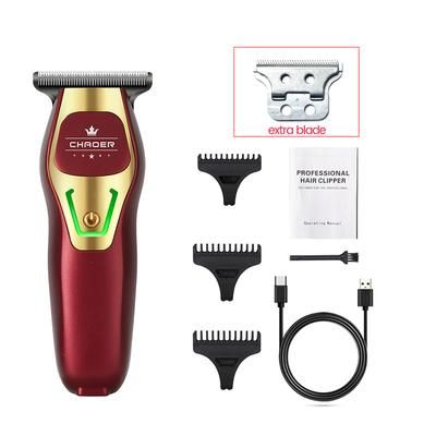 Professional T Blade Hair Trimmer For Men, Rechargeable Electric Clipper, Beard Shaver, Barber Haircut Machine Grooming red One Blade