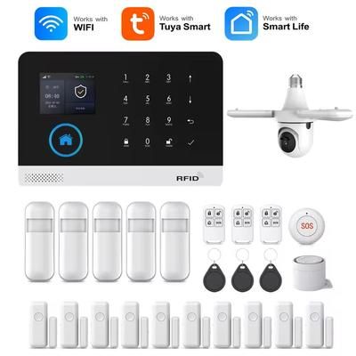 Smart WiFi GSM Home Alarm System With Motion Sensor And App Control For Alexa premium Kit F t61w uk Plug