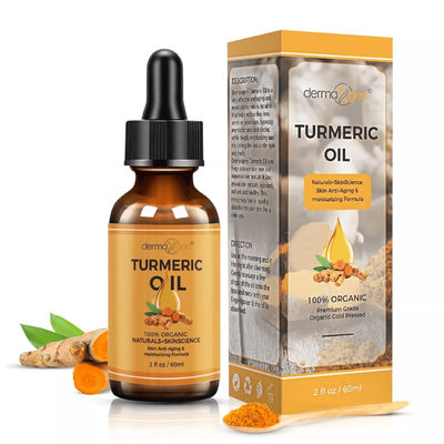 Turmeric Essential Oil, Pure & Organic Cold Pressed For Anti Aging & Glowing Skin 2 Fl Oz