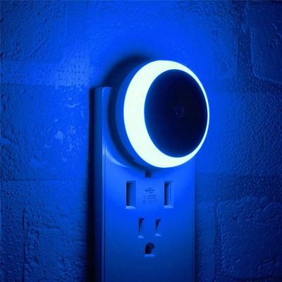 Dusk To Dawn LED Night Light, Auto Dim Wall Night Lamp For Bedroom, Hallway & More blue
