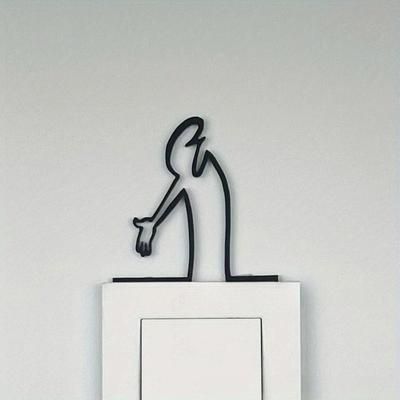 La Linea Wall Decor Scolds 2, Minimalist Wall Art, DIY Home Ornament, Adhesive Wall Stickers For Modern Decor small 8 8cm
