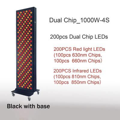 Dual Chip Red & Infrared Light Therapy Panel 630nm 660nm 810nm 850nm LED Treatment For Face & Body Wellness black jn 1000w 4s