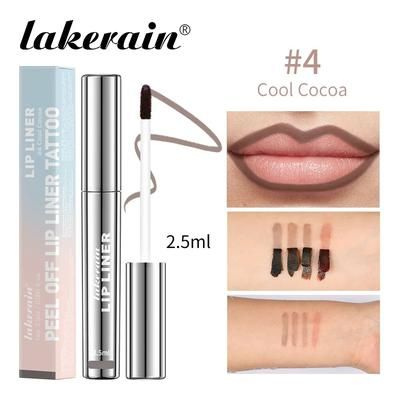 Peel Off Lip Liner Waterproof Transfer Proof Lipstick Tattoo, Long Lasting Matte Velvet Lip Tint Set In Sexy Red & Nude cool Cocoa
