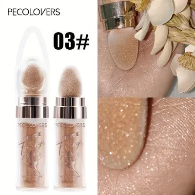 Shimmer Fairy Powder, White Purple Blue Loose Highlighter Face Body Glitter, Wand Makeup Bronzer, Illuminator Cosmetic 03