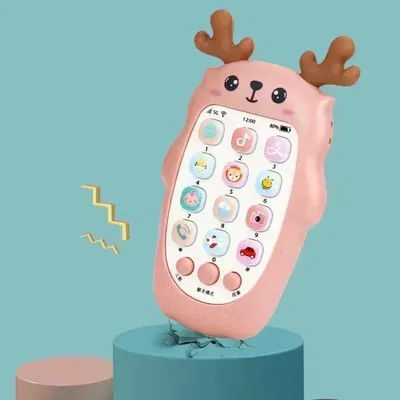 Baby Phone Voice Toy, Interactive Bilingual Telephone For Infants, Toddler Educational Music & Sound Machine pink