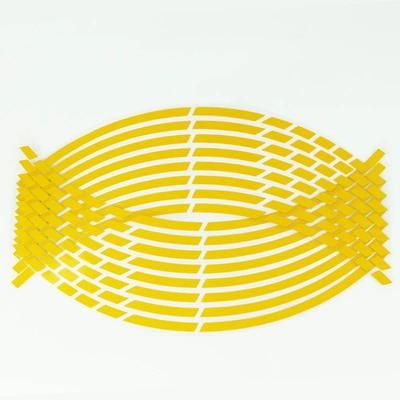Motorcycle Wheel Tire Stickers, Reflective Rim Tape Strips, Universal Motorbike & Car Auto Decals yellow