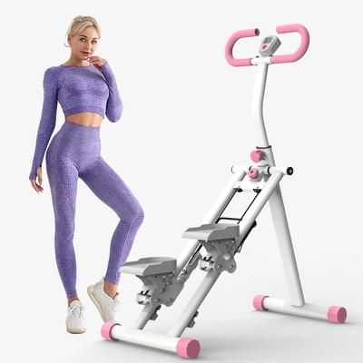 Vertical Climber Machine With Handlebar For Full Body Home Workout And Cardio Fitness pink