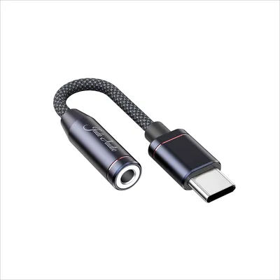 JadeAudio JA11 HI RES USB Type C To 3.5mm Headphone Adapter Portable USB DAC Audio Cable For Phones black